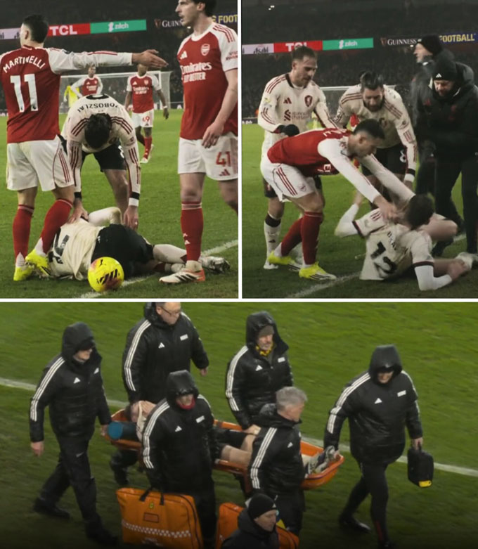 Chấn thương Conor Bradley được cáng rời sân sau trận hòa Arsenal - Liverpool.