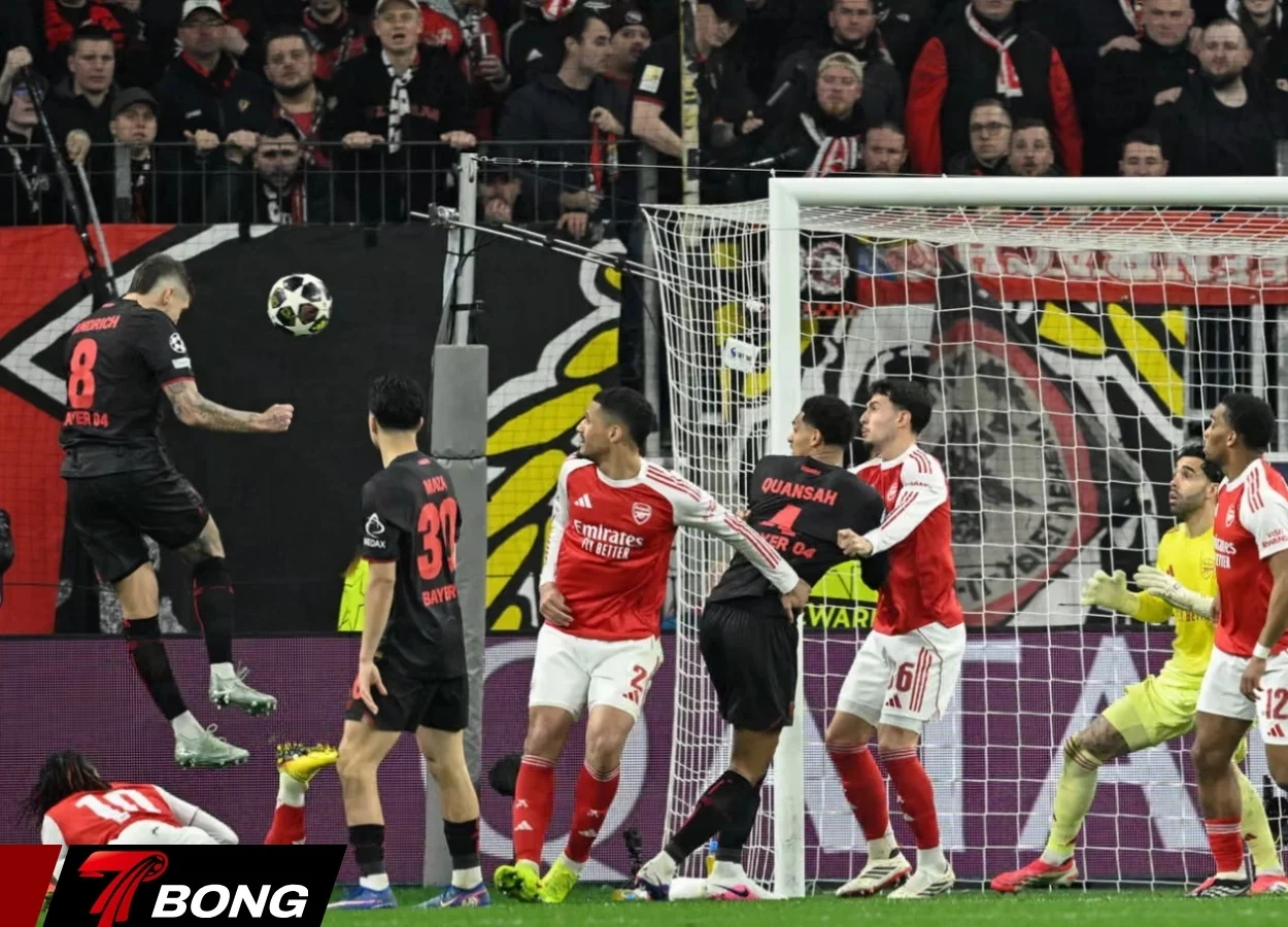 Andrich đánh đầu tung lưới Arsenal từ phạt góc