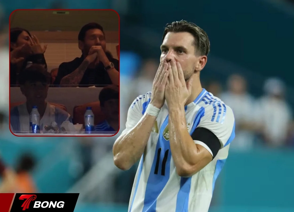 Messi ngồi xem trận đấu từ khu VIP sân vận động