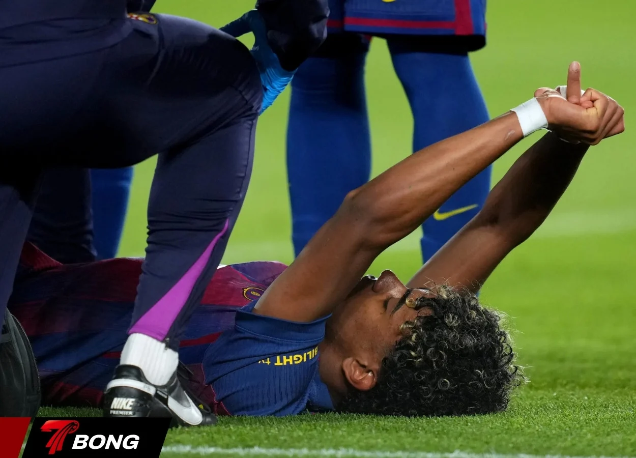 Yamal chấn thương và đổ gục trên sân cỏ