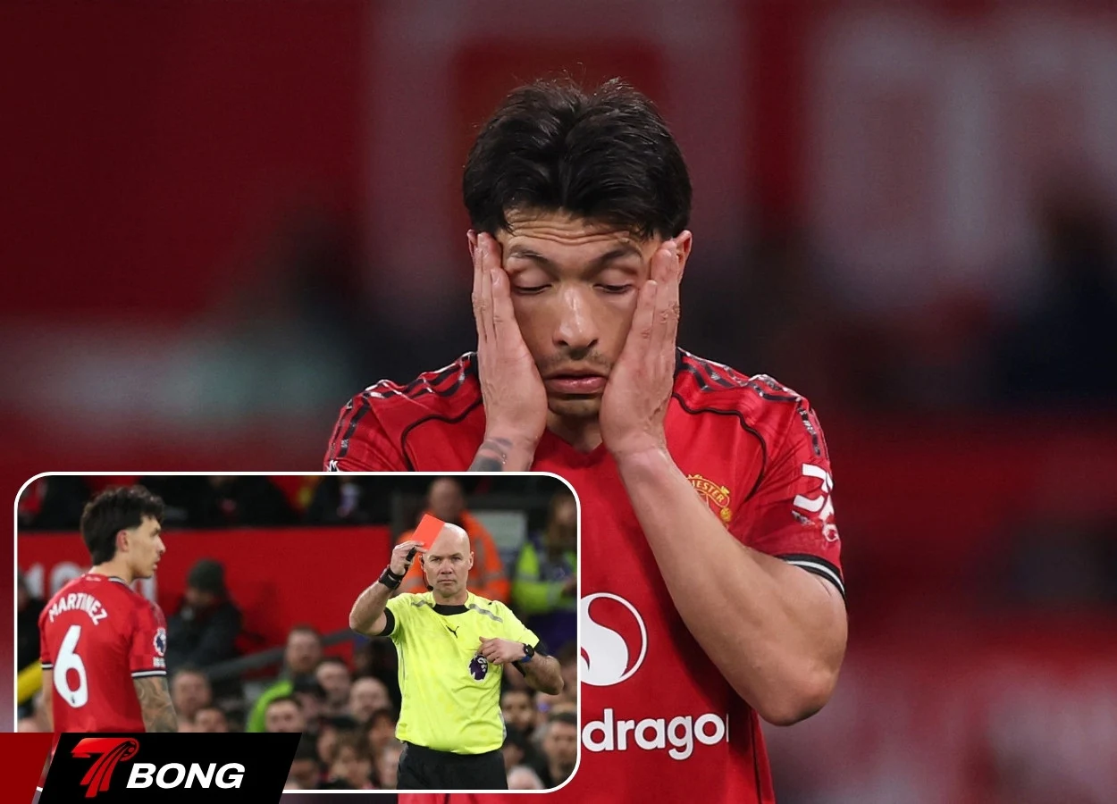 Martinez nhận thẻ đỏ trong hiệp hai