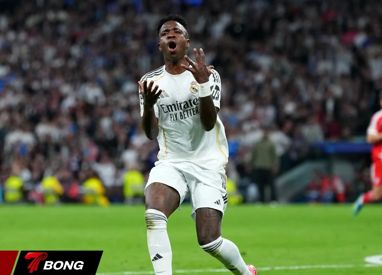 Vinicius thất vọng sau pha bóng hỏng tại Bernabeu