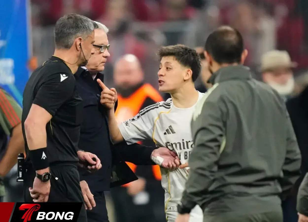 Arda Guler không giữ được bình tĩnh khi đối mặt với trọng tài