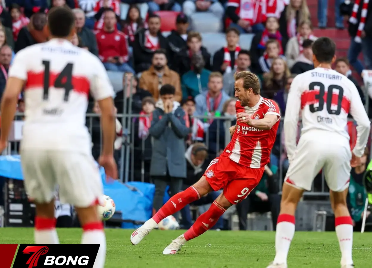 Harry Kane dứt điểm nâng tỷ số lên 4 - 2, chấm dứt tham vọng của VfB Stuttgart